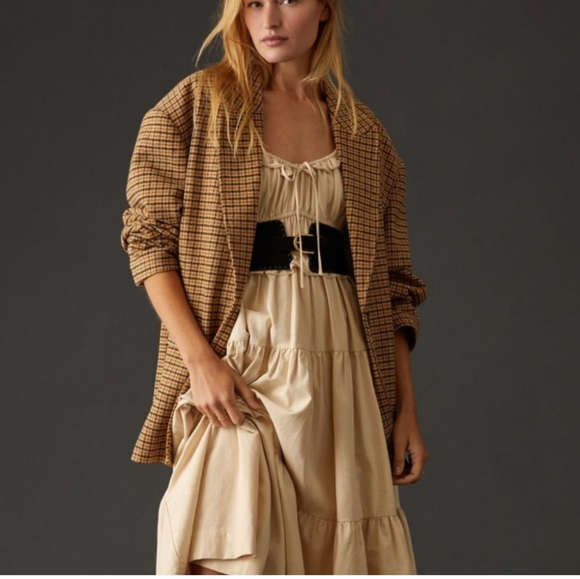 STELLA NOVA US M/EU 36 Louanna Plaid Wool Blend Blazer 2 Button OVERSIZED Tailor - Picture 4 of 16